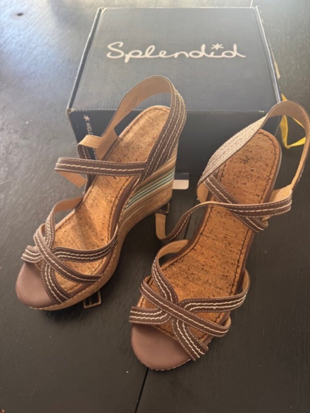 Splendid "Kayla" brown wedge sandals